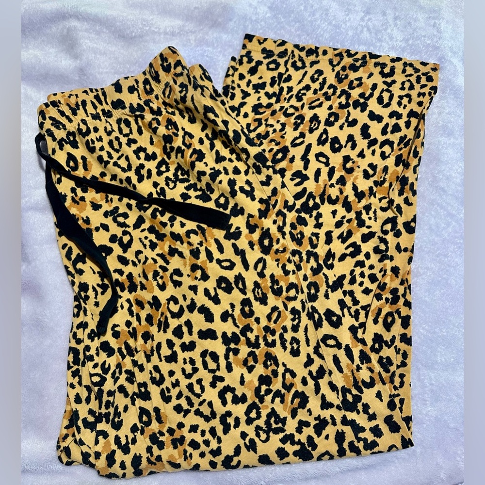 Leopard print pajama pants